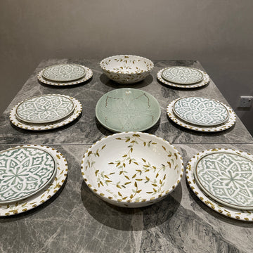 Exclusive Collection: 6-Person Moroccan Naqsh Al-Warak (Set of 15)