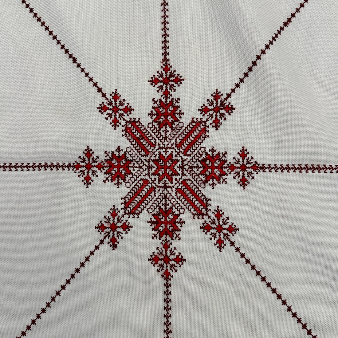 Handmade Tarz Fassi Round Tablecloth (180 cm) - Red