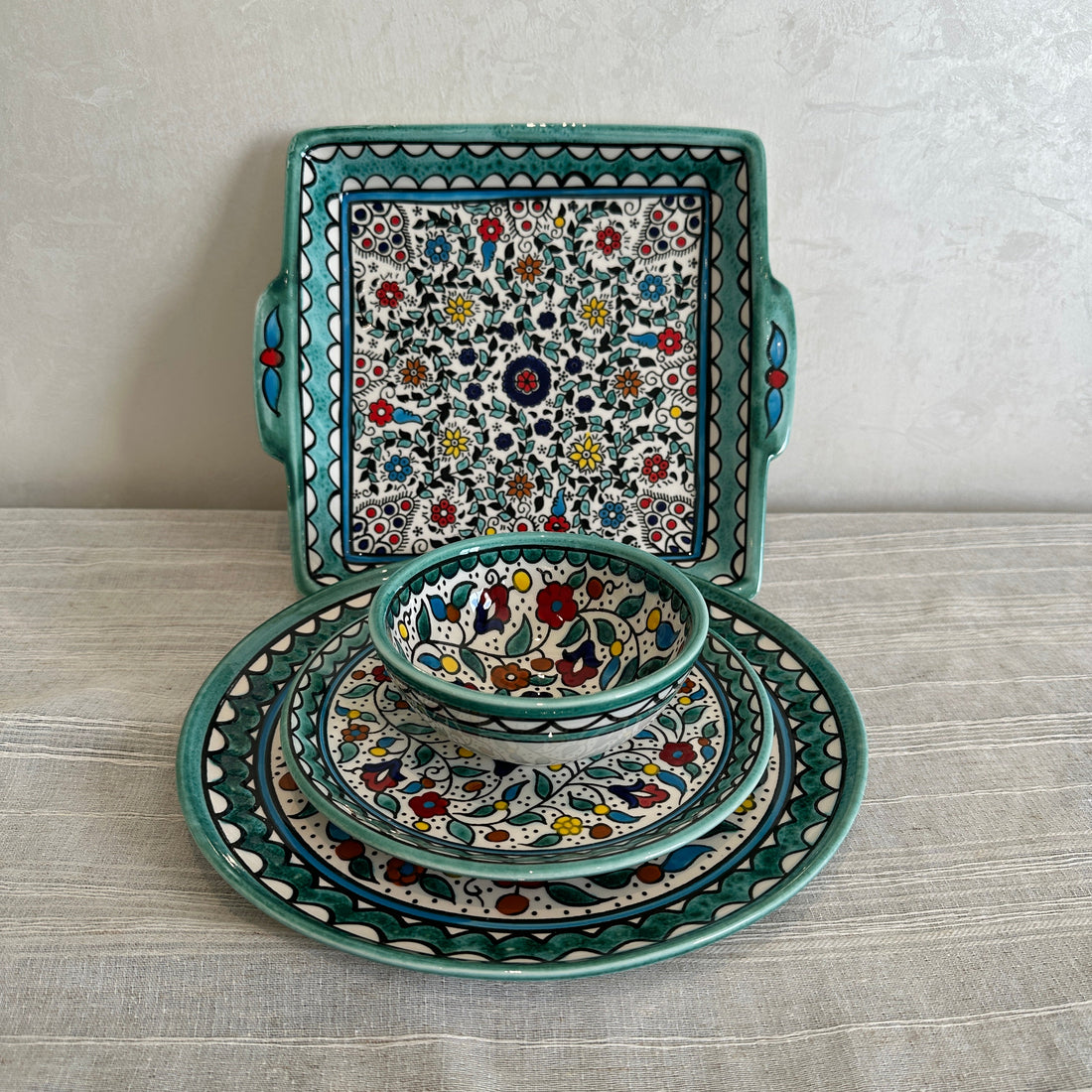 مجموعة حصرية: طقم هارموني الفيروزي لستة أشخاص (مجموعة من 21 قطعة)