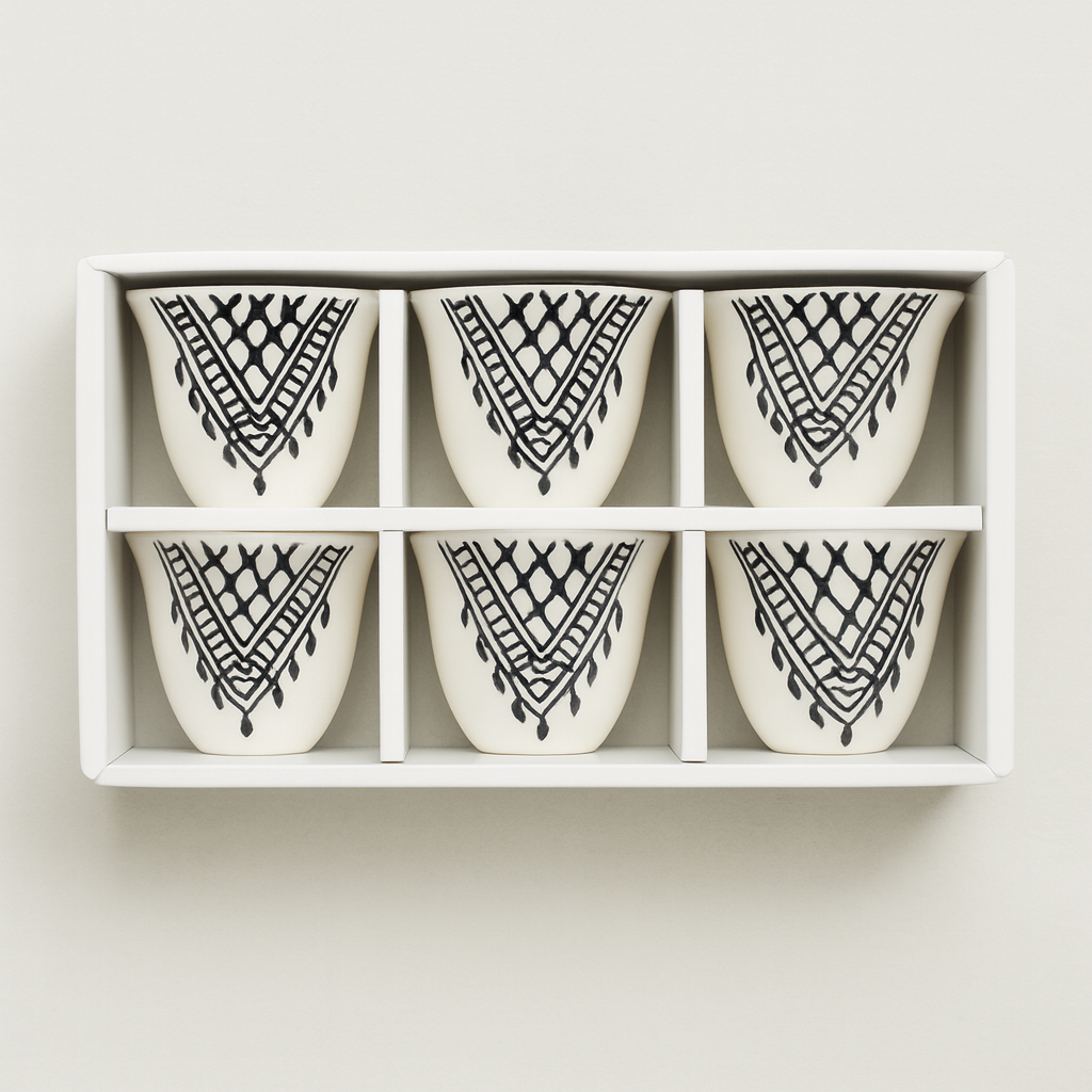 Keffiyeh Arabic Coffee Cups (50 ml) (Set of 6)