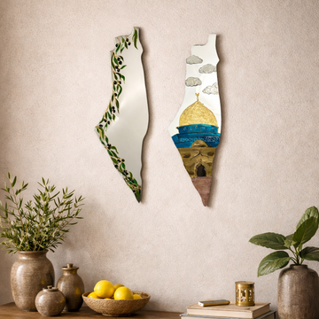 Large Hand-Painted Mirrors (Set of 2)