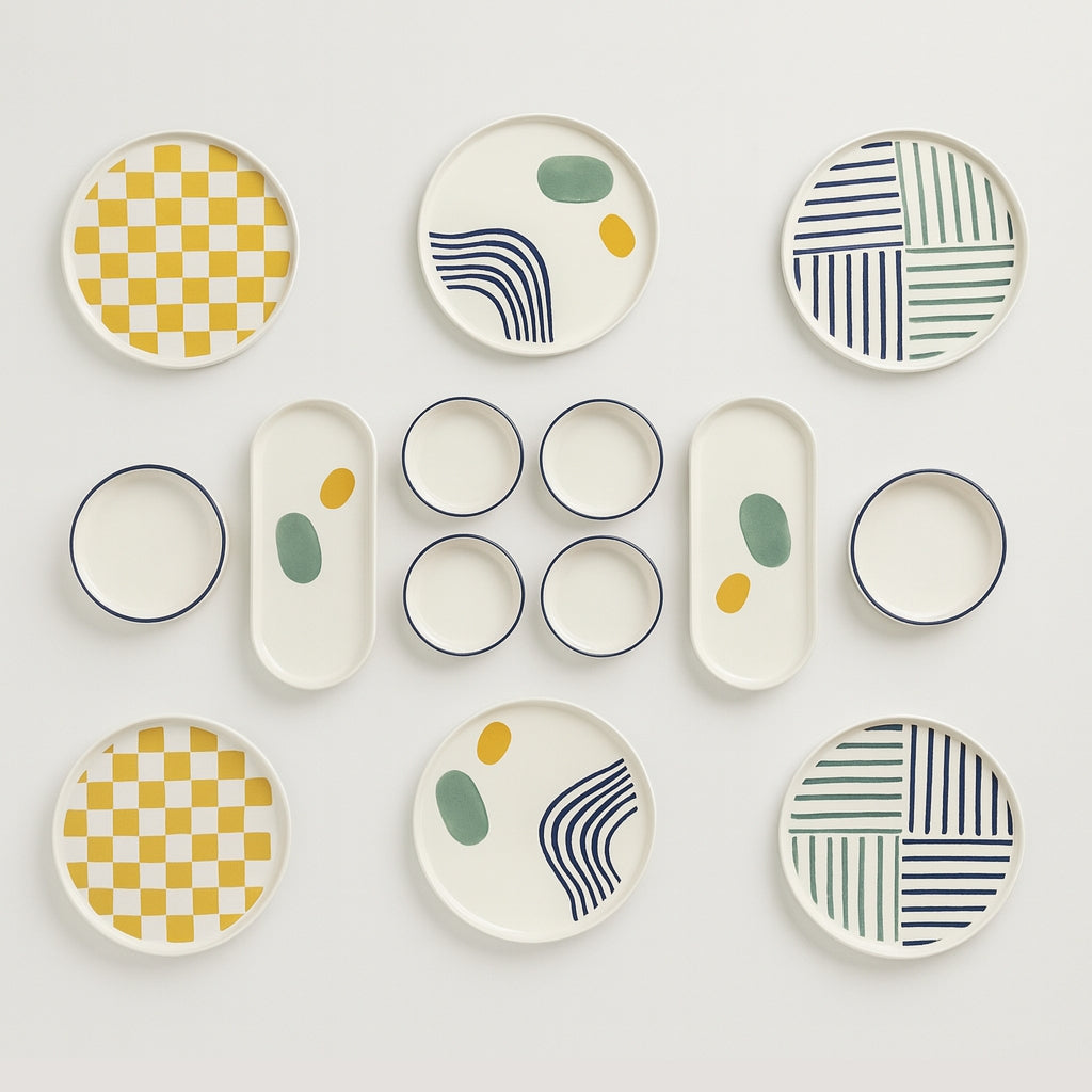 Handmade Motifs Collection (Set of 14) - Yellow & Blue