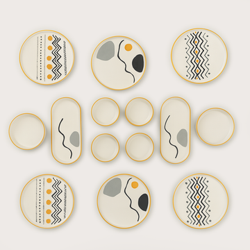 Handmade Motifs Collection (Set of 14) - Black & Yellow