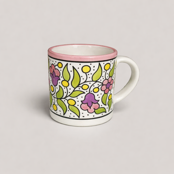 Floral Mug (200 ml) - Pink & Green
