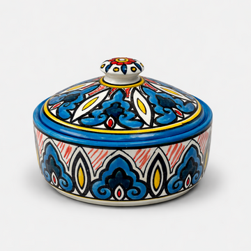 Large Serving Bowl with Lid (21 cm) - Multi-Color