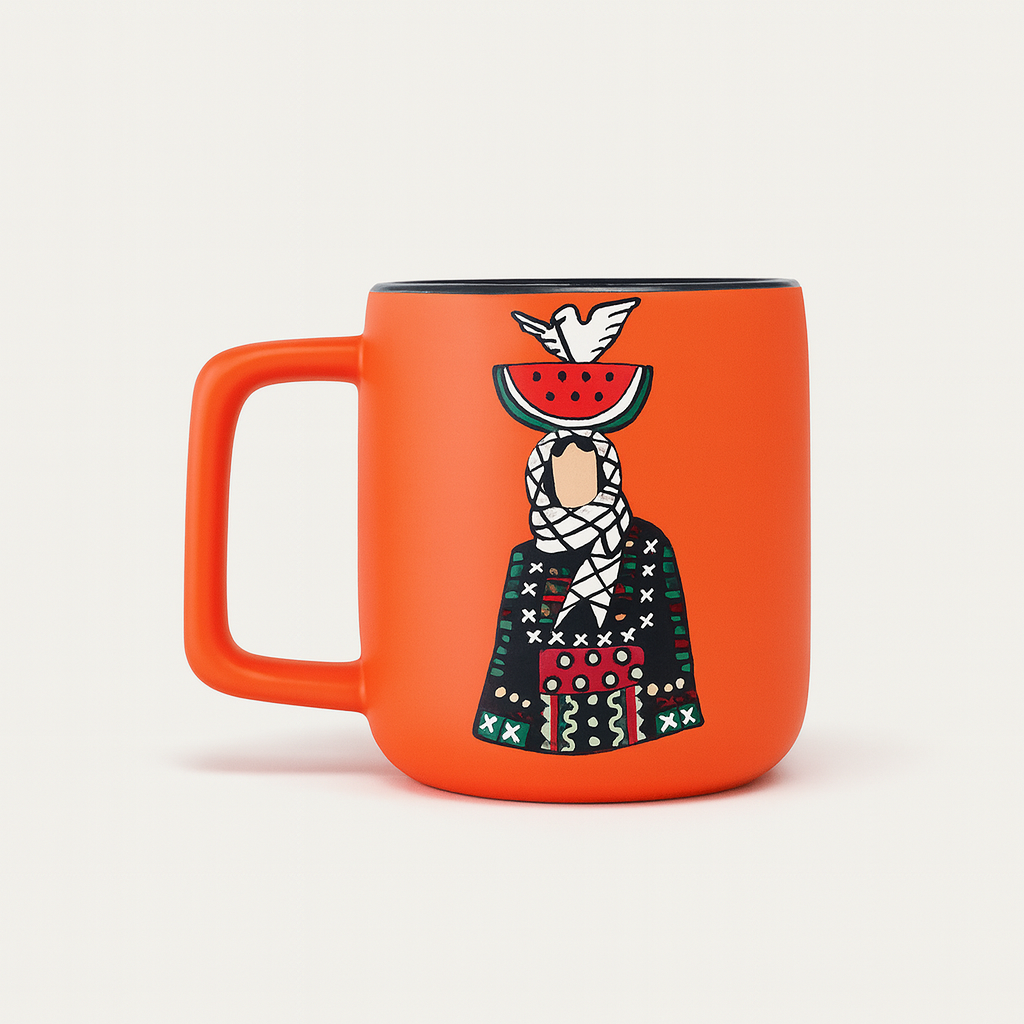 Palestinian Symbols Mug (350 ml) - Orange