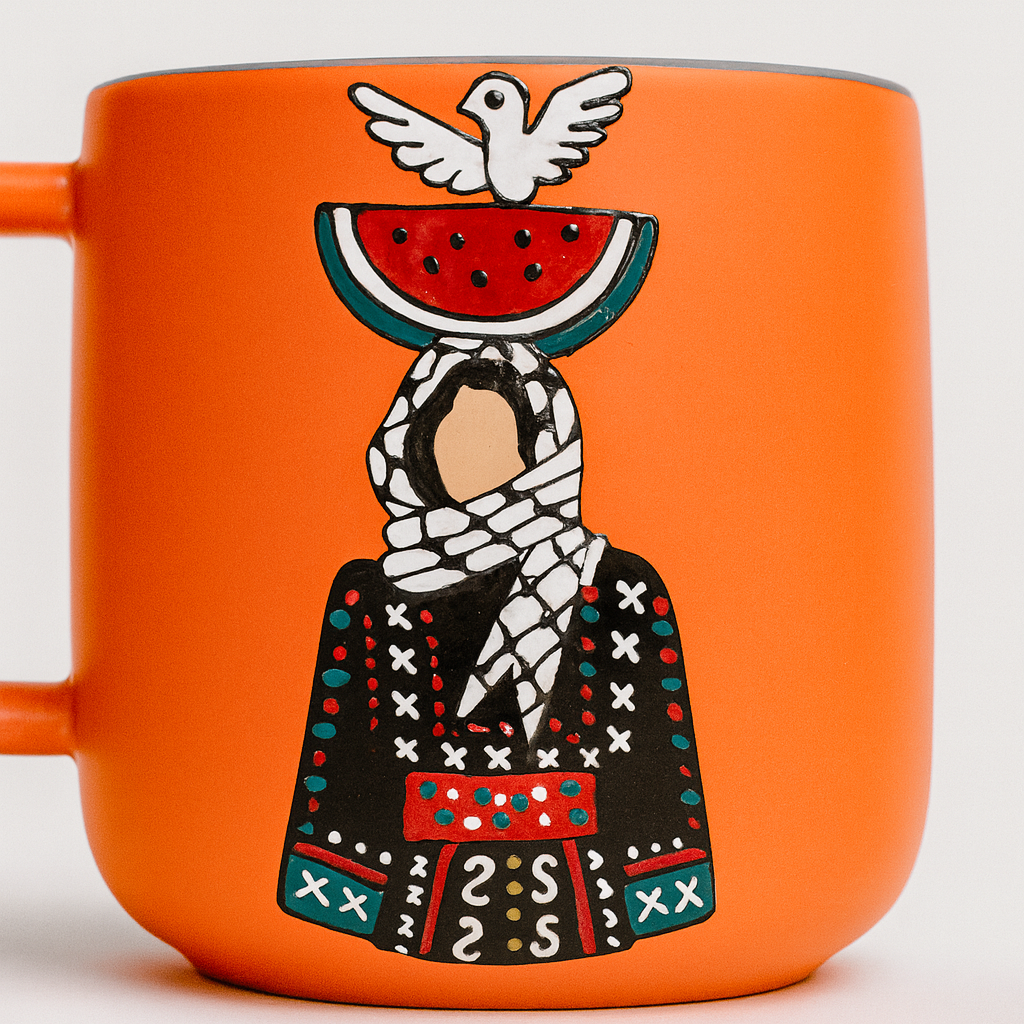 Palestinian Symbols Mug (350 ml) - Orange