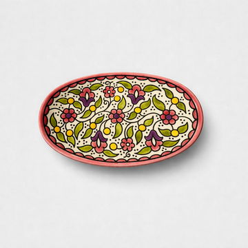 Floral Oval Plate (20 cm) - Pink Blush