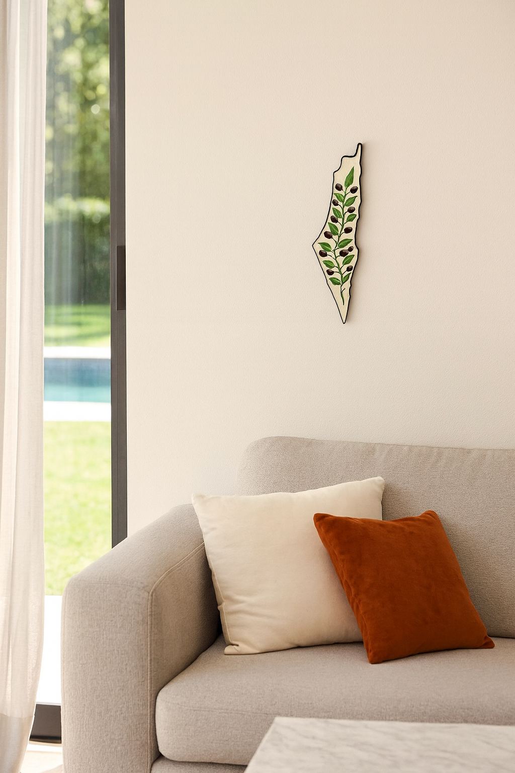 Small Palestine Olive Hanging Map (30 cm)