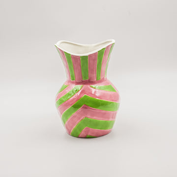 Striped Vase - Mint Green