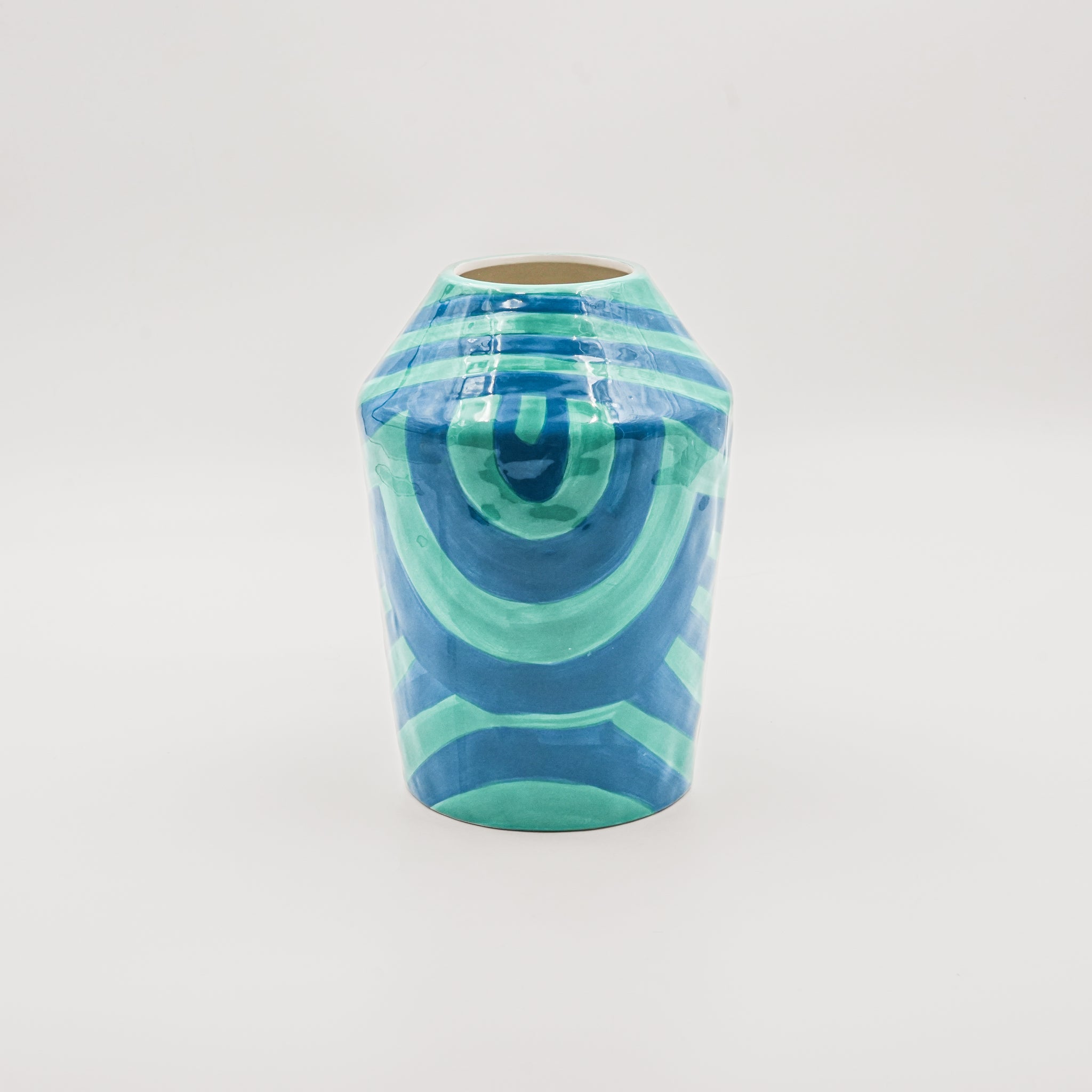 Striped Vase - Blue & Green