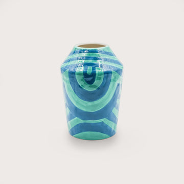 Striped Vase - Blue & Green