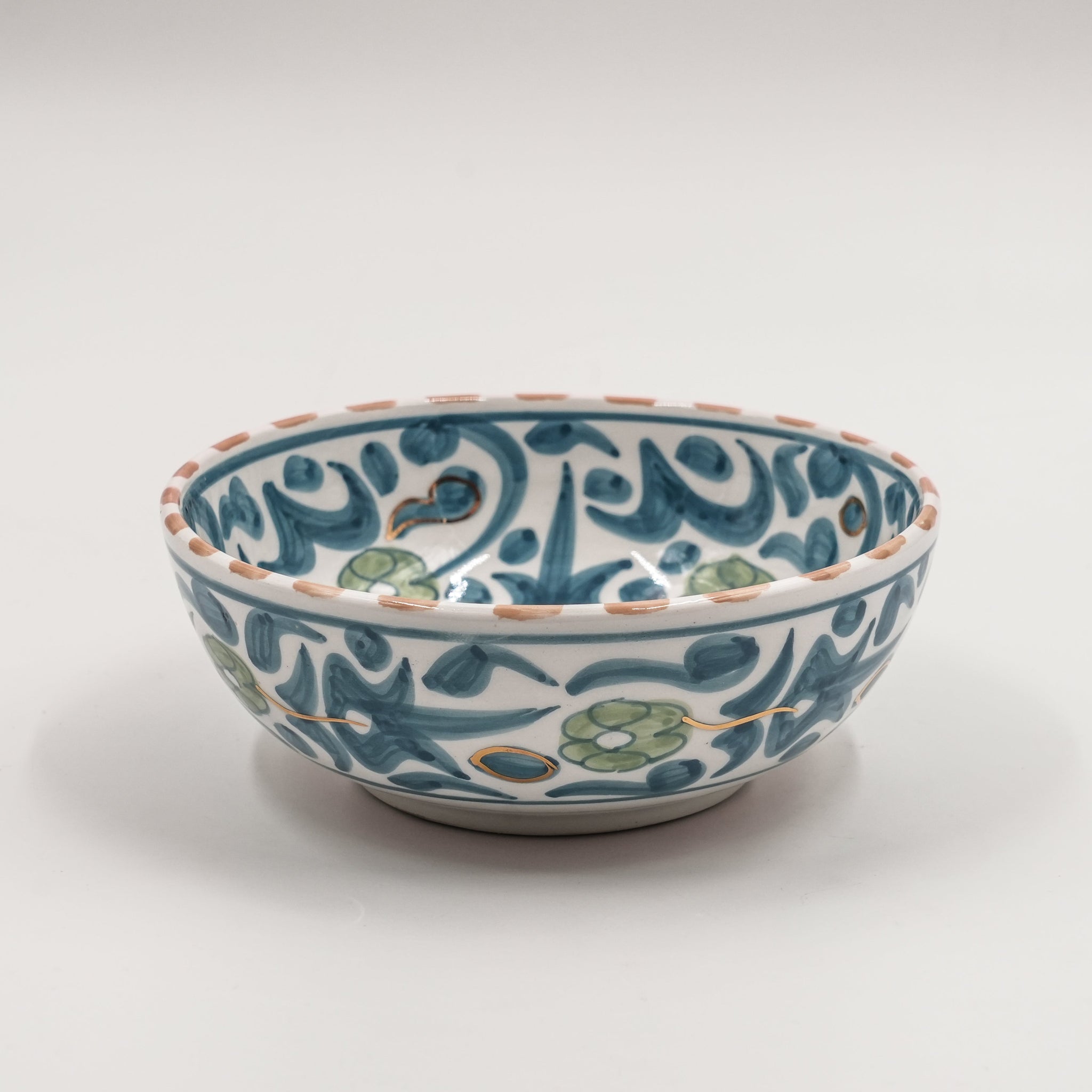 Large Floral Bowl (15 cm) - Stone Blue