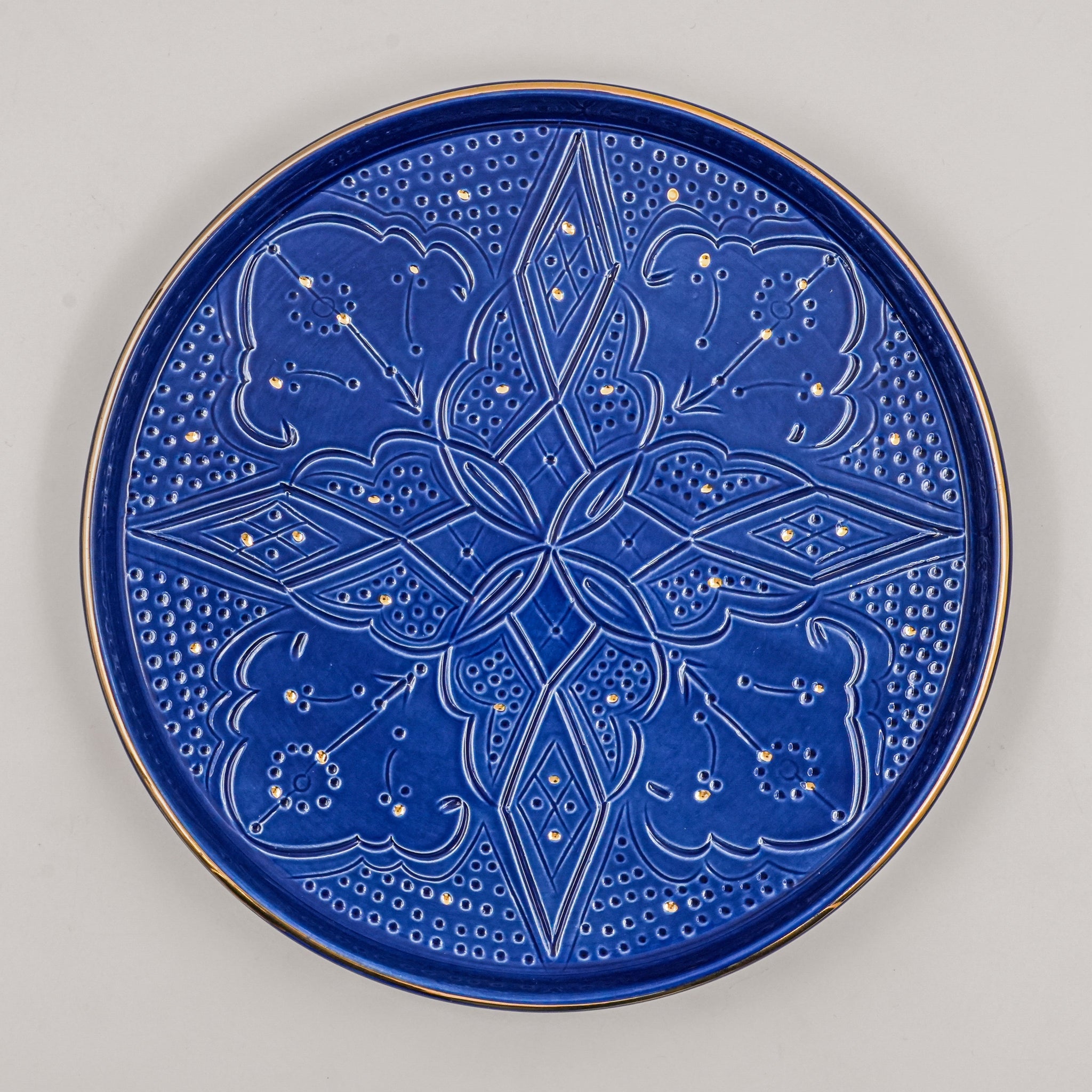 Beldi Round Serving Tray - Royal Blue