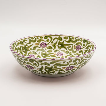 Large Floral Serving Bowl (26 cm) - Mint Green