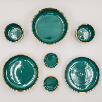 Classic Serving Bowls (Set of 7) - Emerald Green