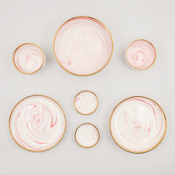 Swirl Serving Bowls (Set of 7) - Pink Blush