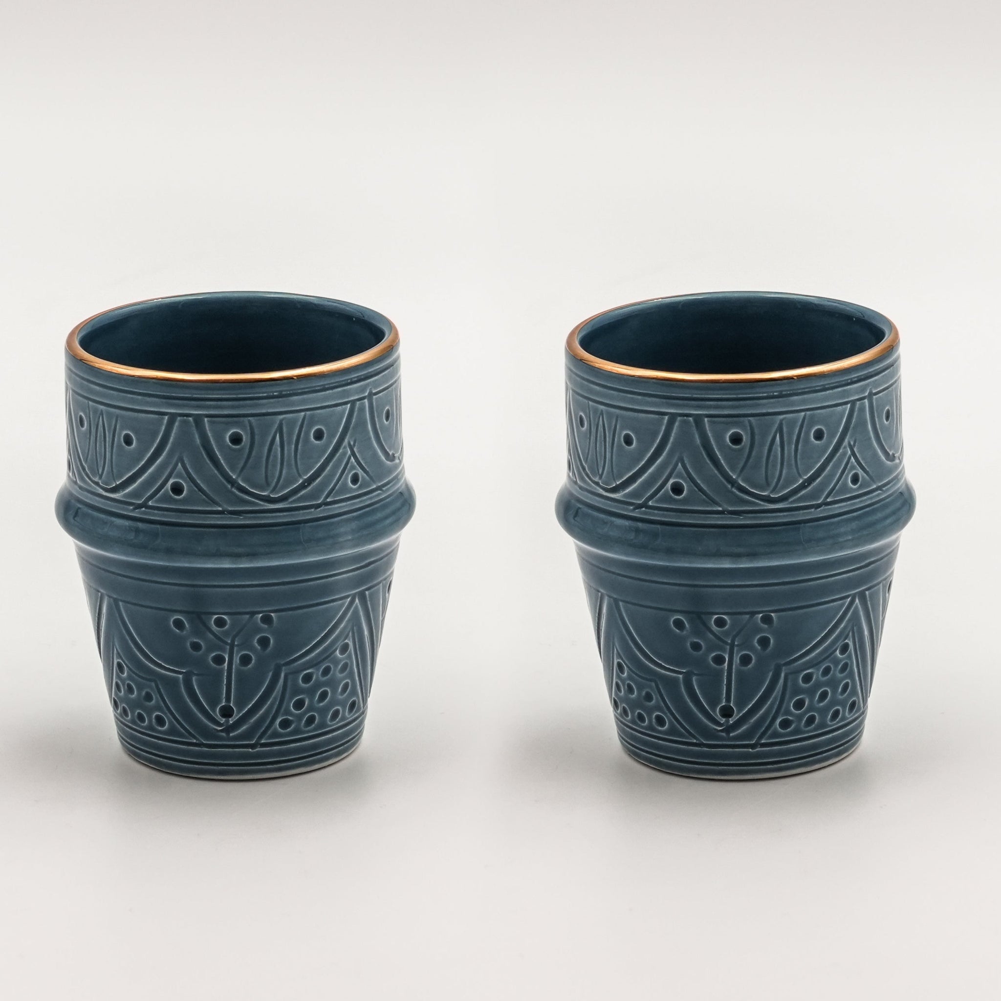 Medium Beldi Cups (200 ml) (Set of 2) - Stone Blue