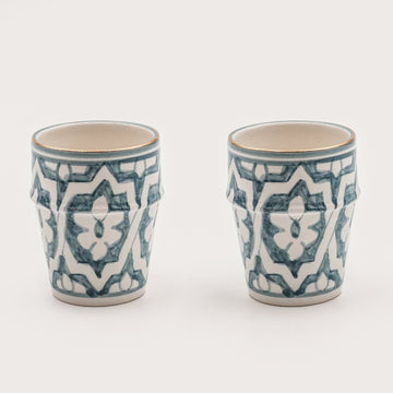 Medium / Large Fassia Cups (200 or 280 ml) (Set of 2) - Stone Blue