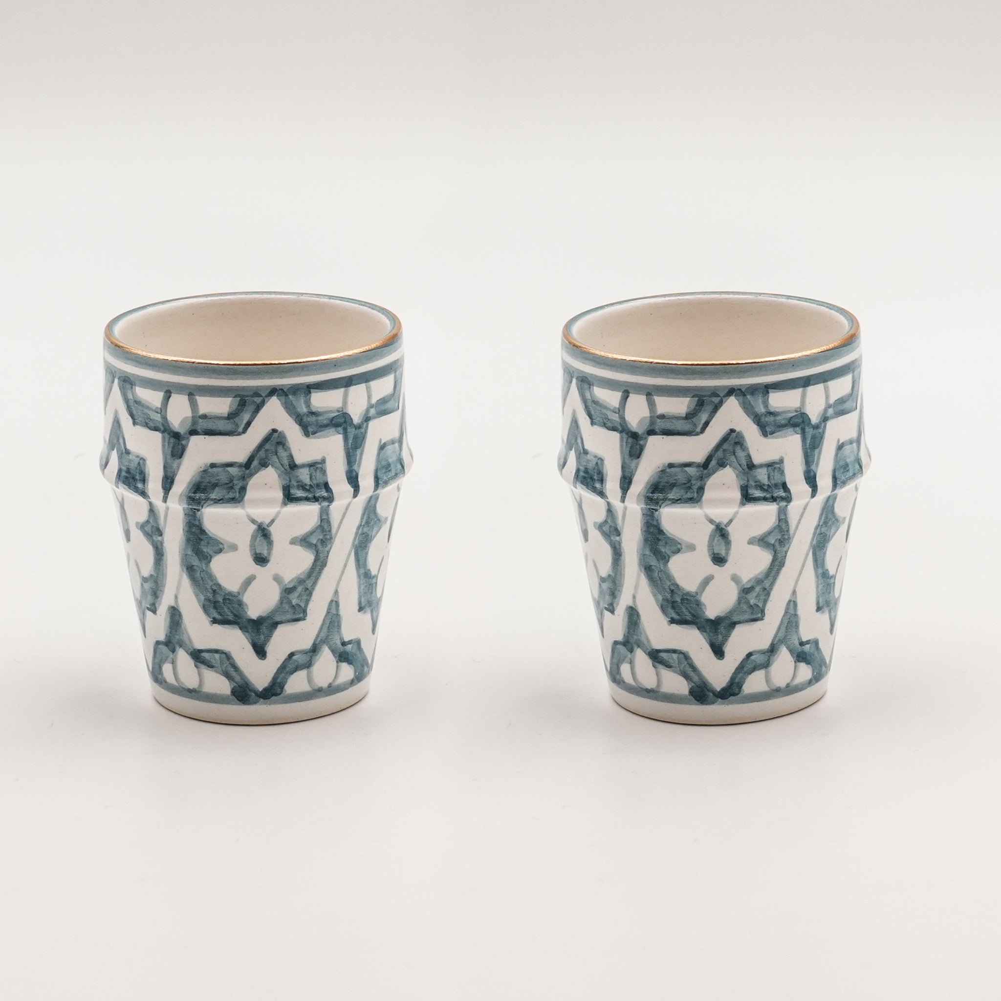 Medium Fassia Cups (200 ml) (Set of 2) - Stone Blue