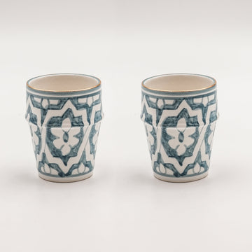 Medium Fassia Cups (200 ml) (Set of 2) - Stone Blue
