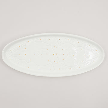 Large Beldi Oval Serving Plate (39 cm) - White