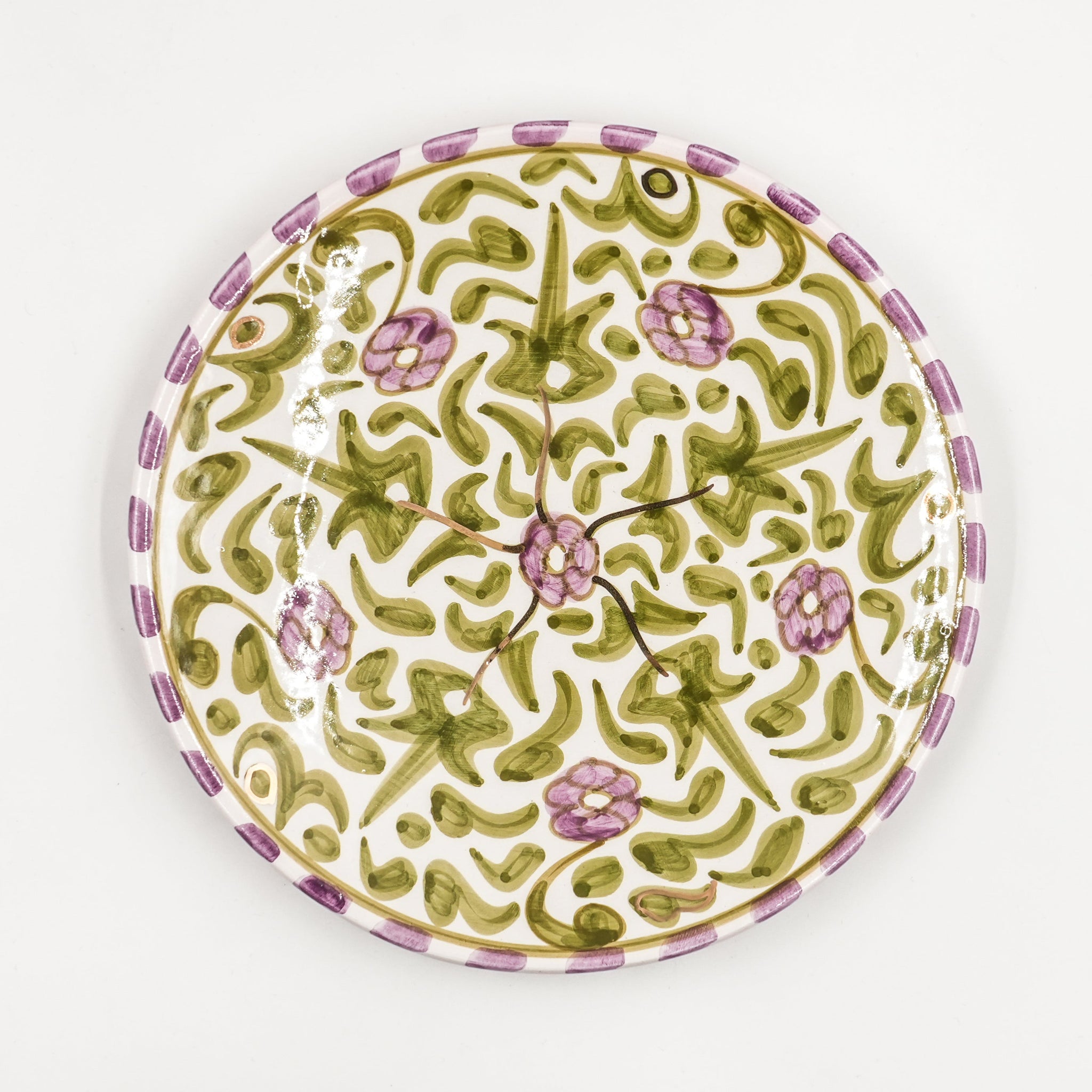 Medium Floral Plate (20 cm) - Mint Green