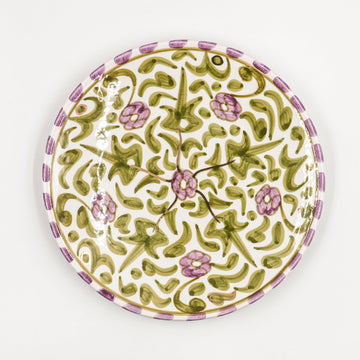 Medium Floral Plate (20 cm) - Mint Green
