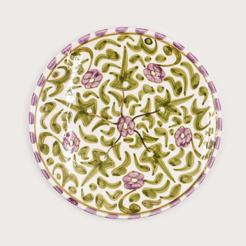 Medium / Large Floral Plate (20 or 26 cm) - Mint Green