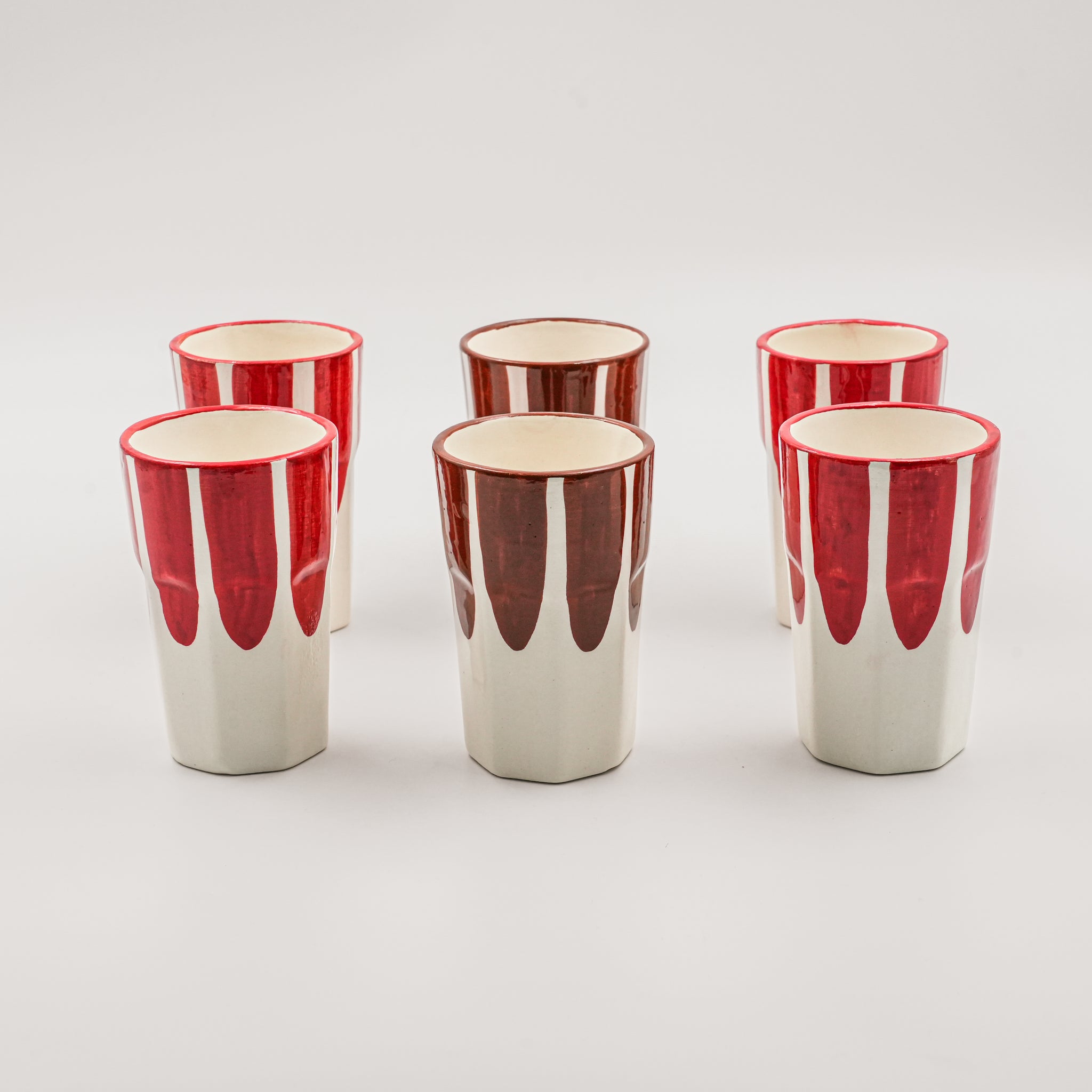 Medium Striped Cups (200 ml) (Set of 6)