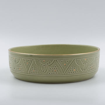 Beldi Flat Serving Bowl (24 cm) - Mint Green