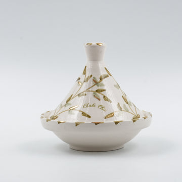 Mini Leaves Tajine - White & Mint Green
