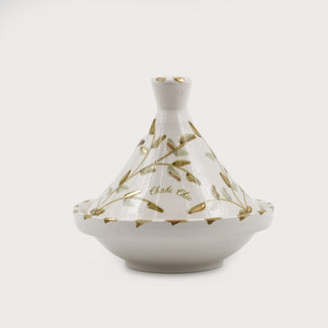 Mini Leaves Tajine - White & Mint Green