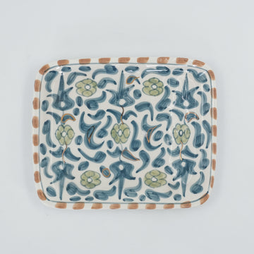 Medium Floral Serving Plate (19 cm) - Stone Blue
