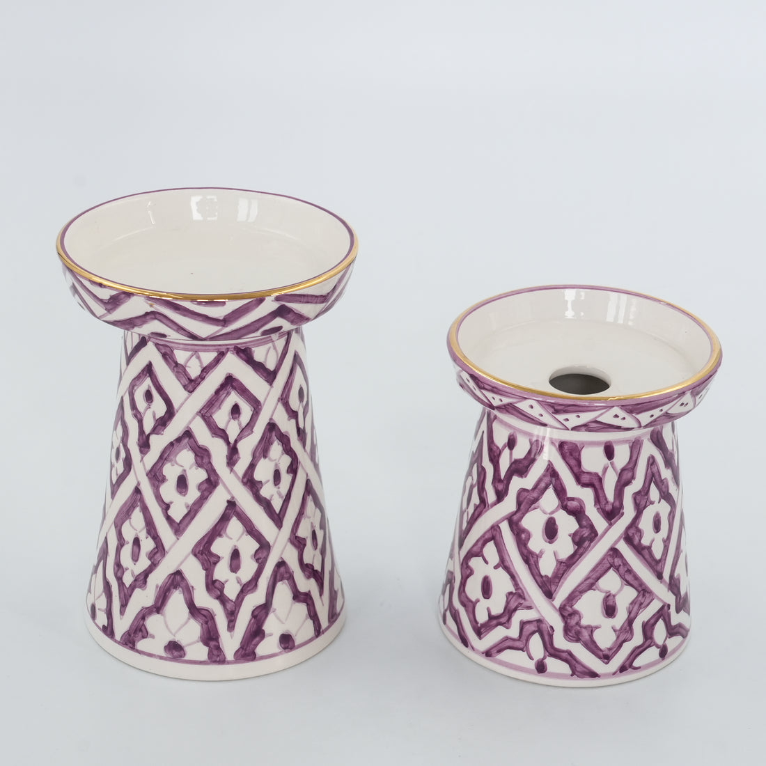 Fassia Candle Holder Duo - Purple Lilac