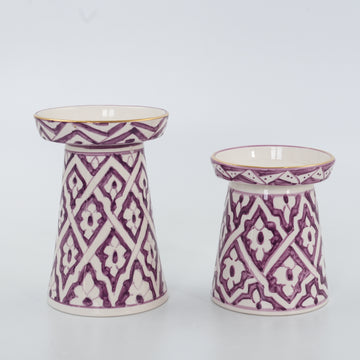 Fassia Candle Holder Duo - Purple Lilac