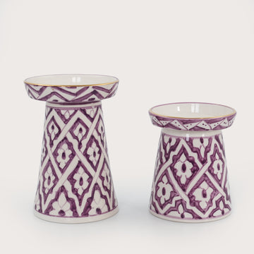 Fassia Candle Holder Duo - Purple Lilac