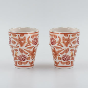 Large Floral Cups (280 ml) (Set of 2) - Pink Blush