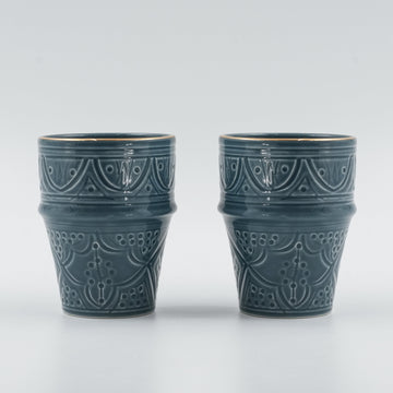 Large Beldi Cups (280 ml) (Set of 2) - Stone Blue