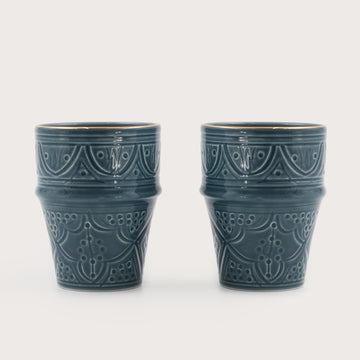 Large Beldi Cups (280 ml) (Set of 2) - Stone Blue
