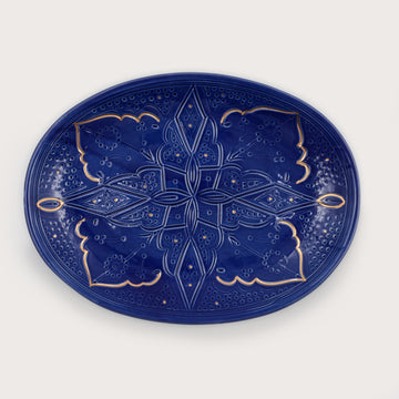 Large Beldi Serving Plate (36 cm) - Royal Blue
