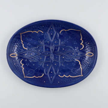 Large Beldi Serving Plate (36 cm) - Royal Blue