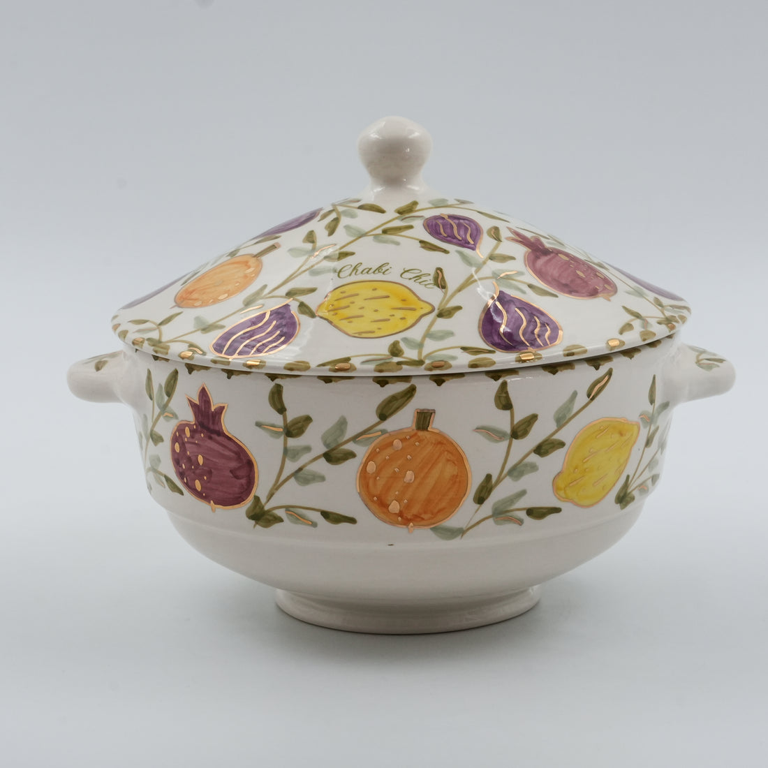 طقم تقديم شوربة أرجواني مصنوع يدويًا