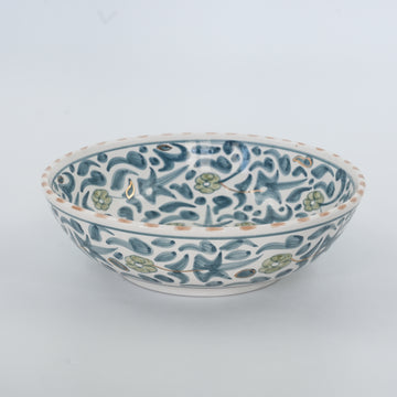 Floral Serving Bowl (26 cm) - Stone Blue