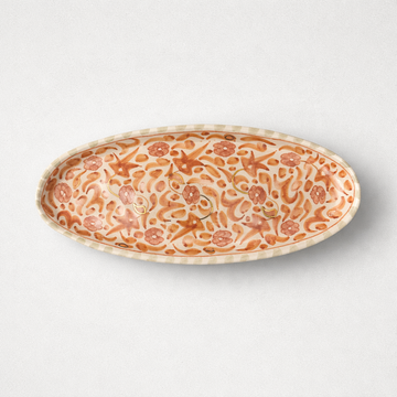 Floral Oval Serving Plate (38 cm) - Pink Blush