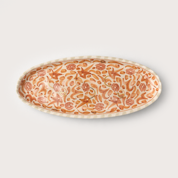 Floral Oval Serving Plate (38 cm) - Pink Blush
