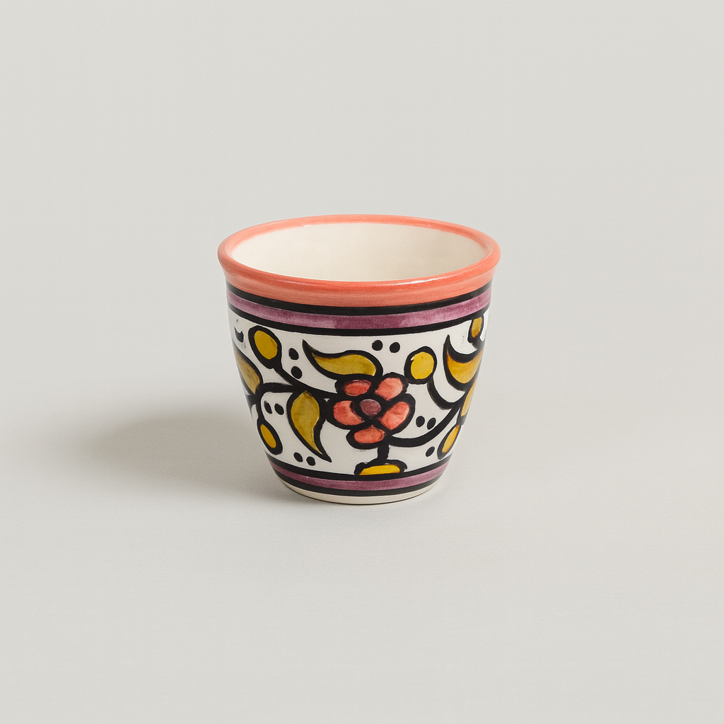 Floral Arabic Coffee Cup (75 ml) - Pink