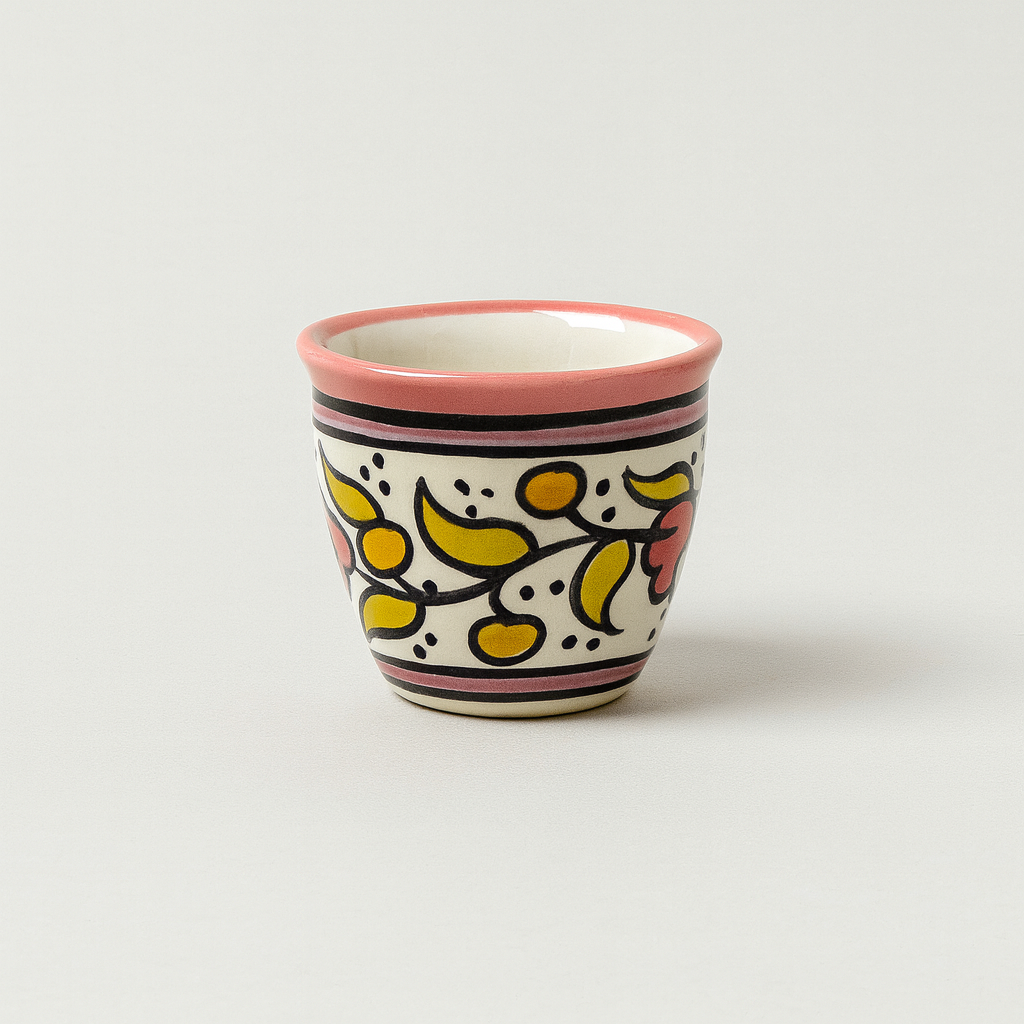 Floral Arabic Coffee Cup (75 ml) - Pink
