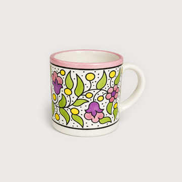 Floral Mug (200 ml) - Pink & Green