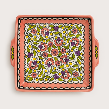 Medium Floral Serving Plate (23 cm) - Pink Blush